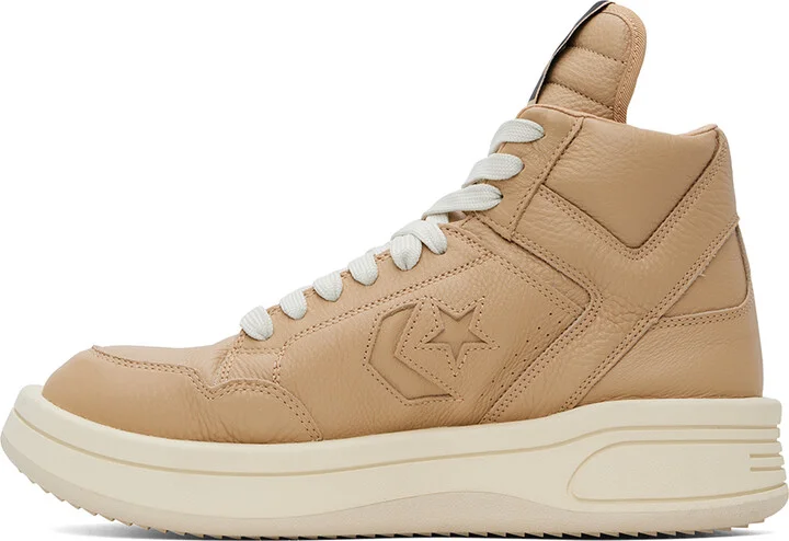 Rick Owens DRKSHDW Tan Converse Edition TURBOWPN Mid Sneakers - Image 3