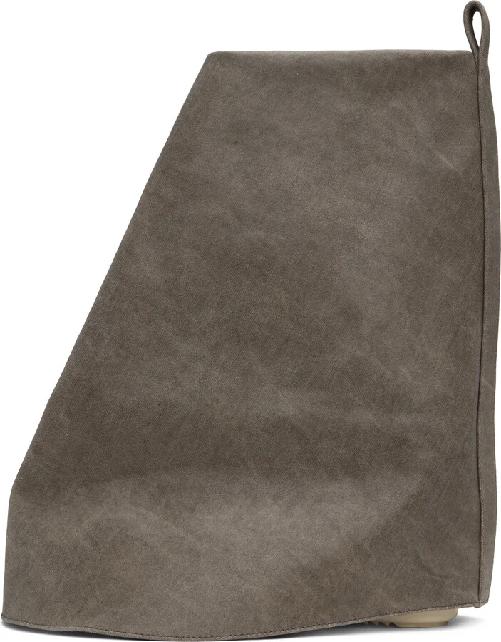 Rick Owens DRKSHDW Taupe Low Fetish Boots - Image 3