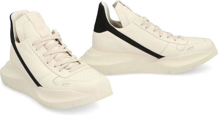 Rick Owens Geo Geth Leather High-Top Sneakers - Image 3