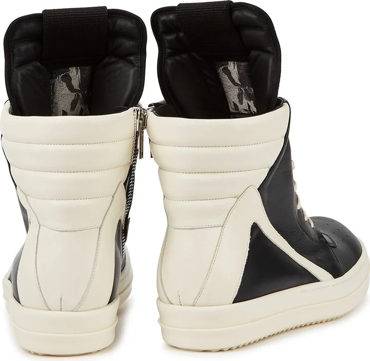 Rick Owens Geobasket Black Leather High-top Sneakers - Image 3