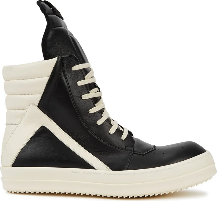 Rick Owens Geobasket Black Leather High-top Sneakers