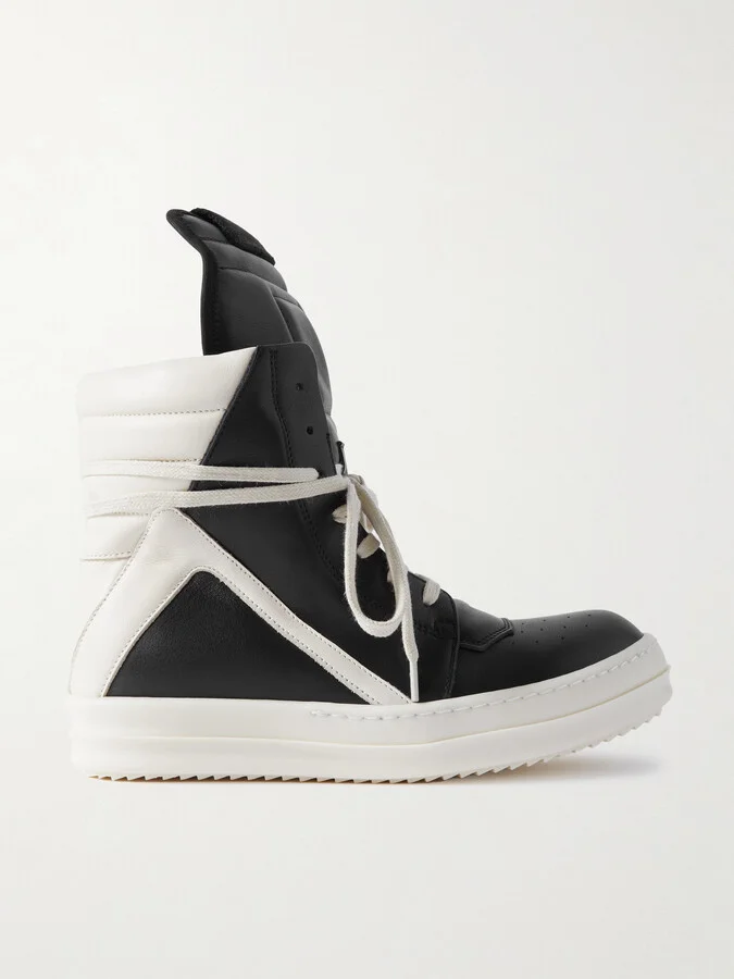 Rick Owens - Geobasket Two-tone Leather High-top Sneakers - Black