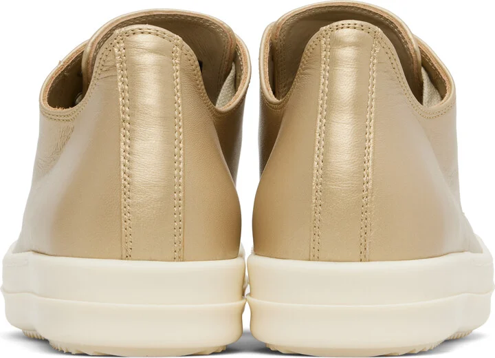 Rick Owens Gold Hollywood Low Sneaks Sneakers - Image 2