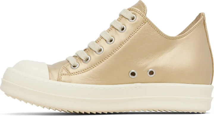 Rick Owens Gold Hollywood Low Sneaks Sneakers - Image 3