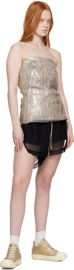 Rick Owens Gold Hollywood Low Sneaks Sneakers - Image 5