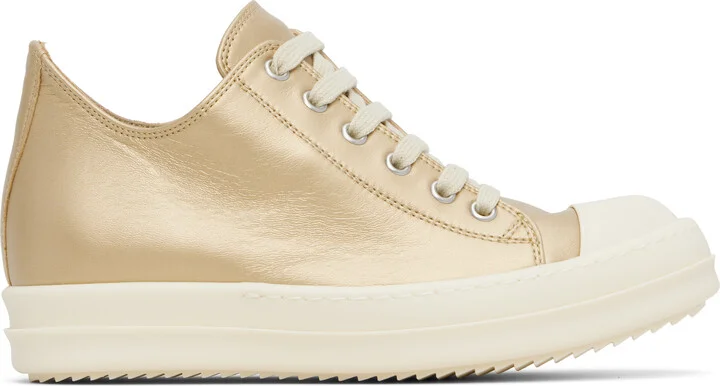 Rick Owens Gold Hollywood Low Sneaks Sneakers