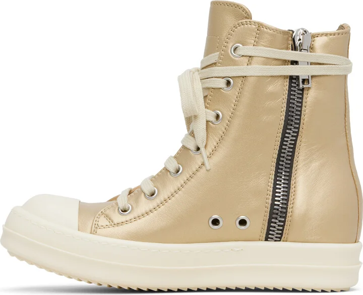 Rick Owens Gold Hollywood Sneakers - Image 3