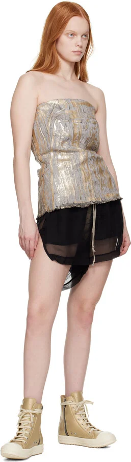 Rick Owens Gold Hollywood Sneakers - Image 5
