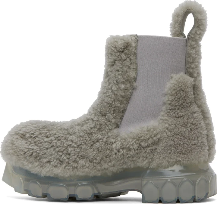 Rick Owens Gray Beatle Bozo Tractor Boots - Image 3