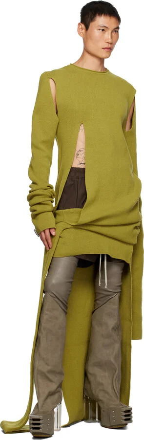 Rick Owens Gray Flared Platform Boots - Image 5