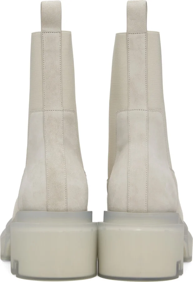 Rick Owens Gray Hollywood Beatle Bogun Chelsea Boots - Image 2