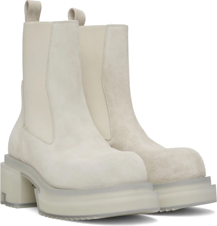 Rick Owens Gray Hollywood Beatle Bogun Chelsea Boots - Image 4