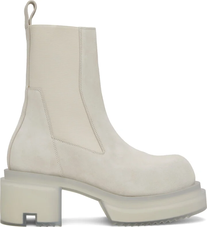 Rick Owens Gray Hollywood Beatle Bogun Chelsea Boots