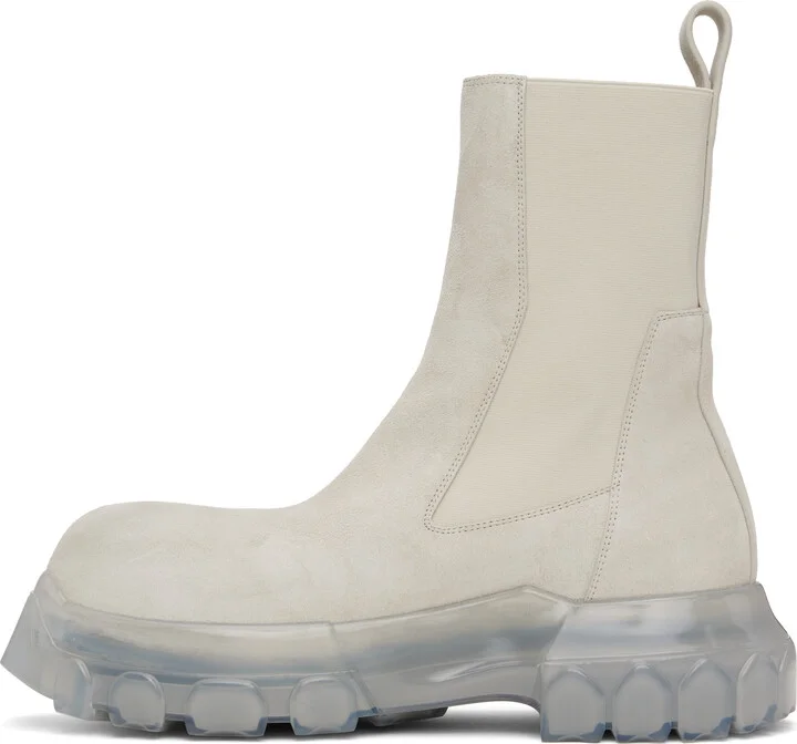 Rick Owens Gray Hollywood Beatle Bozo Tractor Chelsea Boots - Image 3