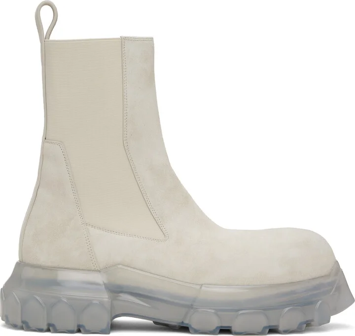 Rick Owens Gray Hollywood Beatle Bozo Tractor Chelsea Boots