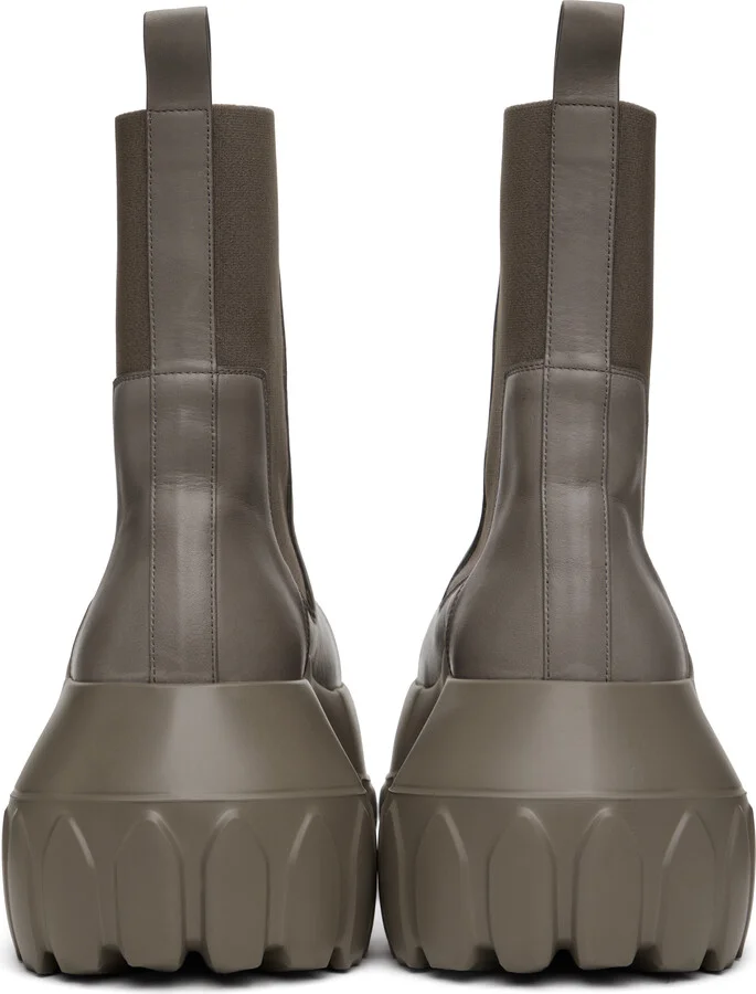 Rick Owens Gray Hollywood Beatle Mega Tractor Boots - Image 2