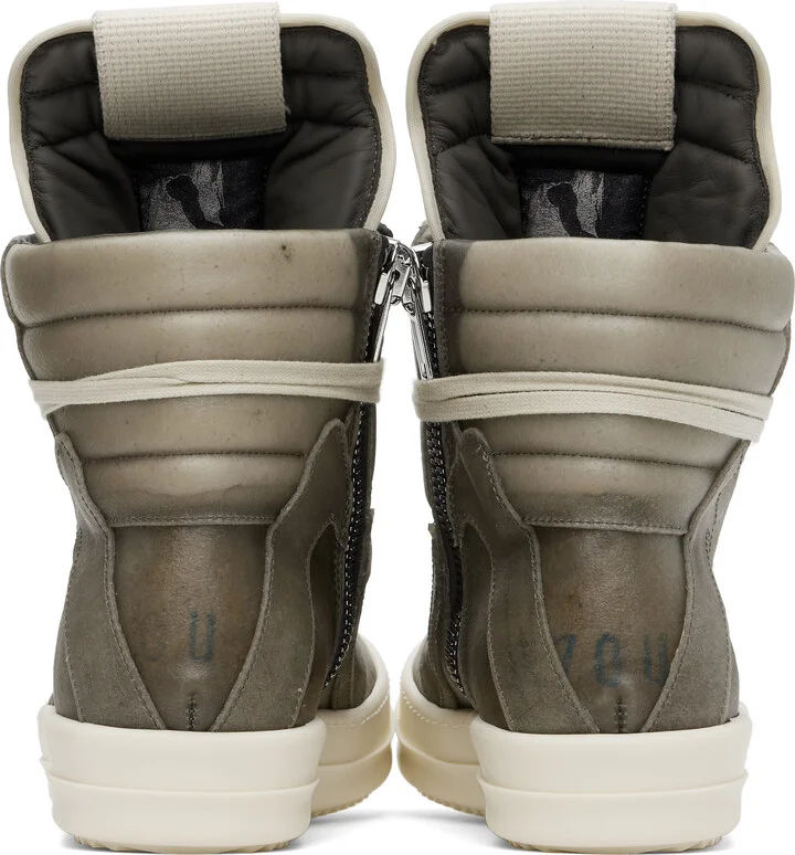 Rick Owens Gray Hollywood Geobasket Sneakers - Image 2