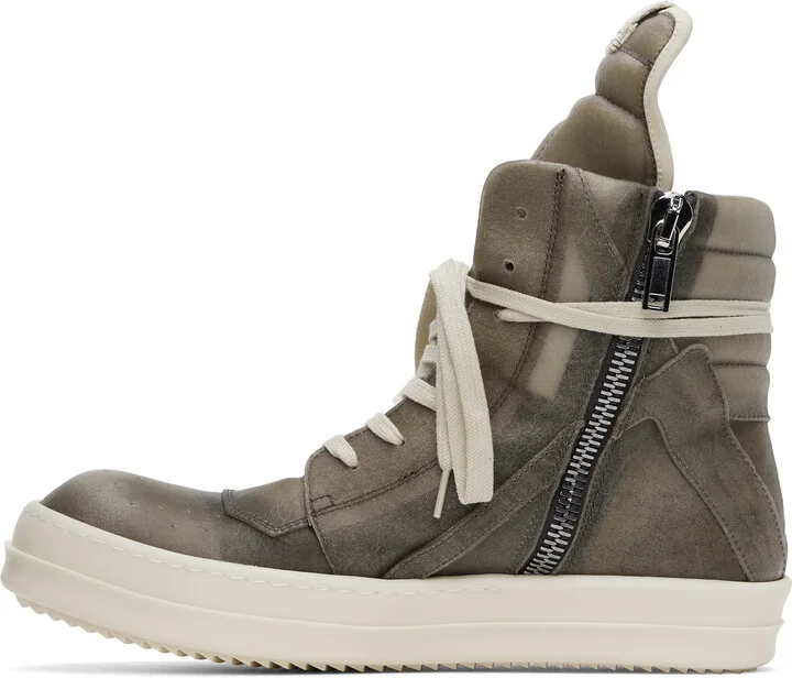 Rick Owens Gray Hollywood Geobasket Sneakers - Image 3