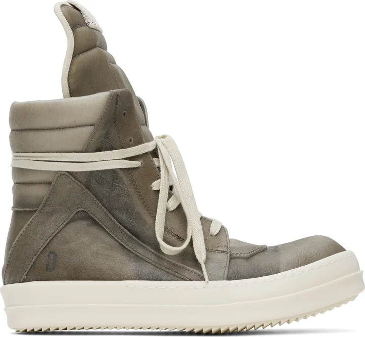 Rick Owens Gray Hollywood Geobasket Sneakers