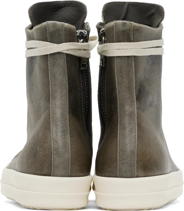 Rick Owens Gray Hollywood Leather Sneakers - Image 2