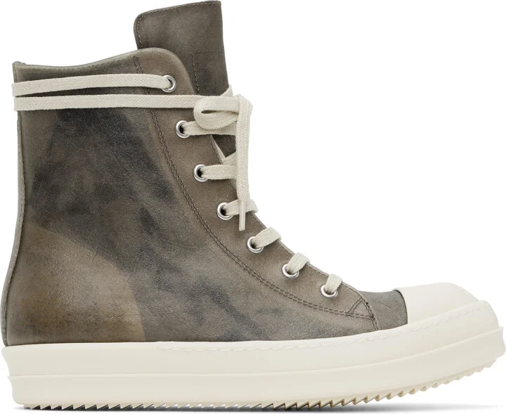 Rick Owens Gray Hollywood Leather Sneakers