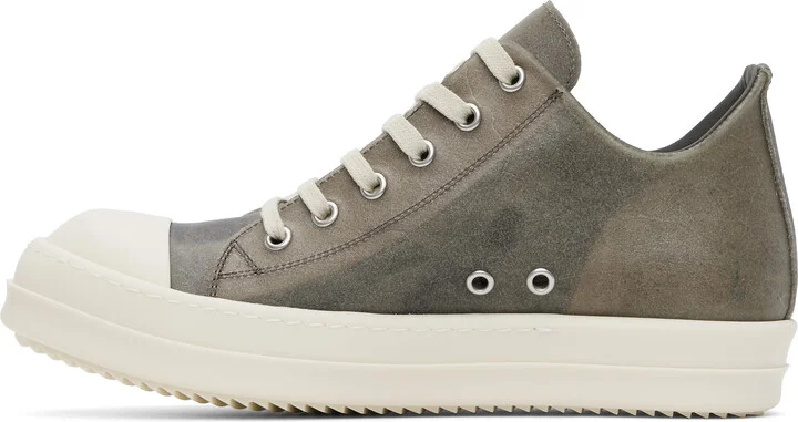 Rick Owens Gray Hollywood Low Sneaks Sneakers - Image 3