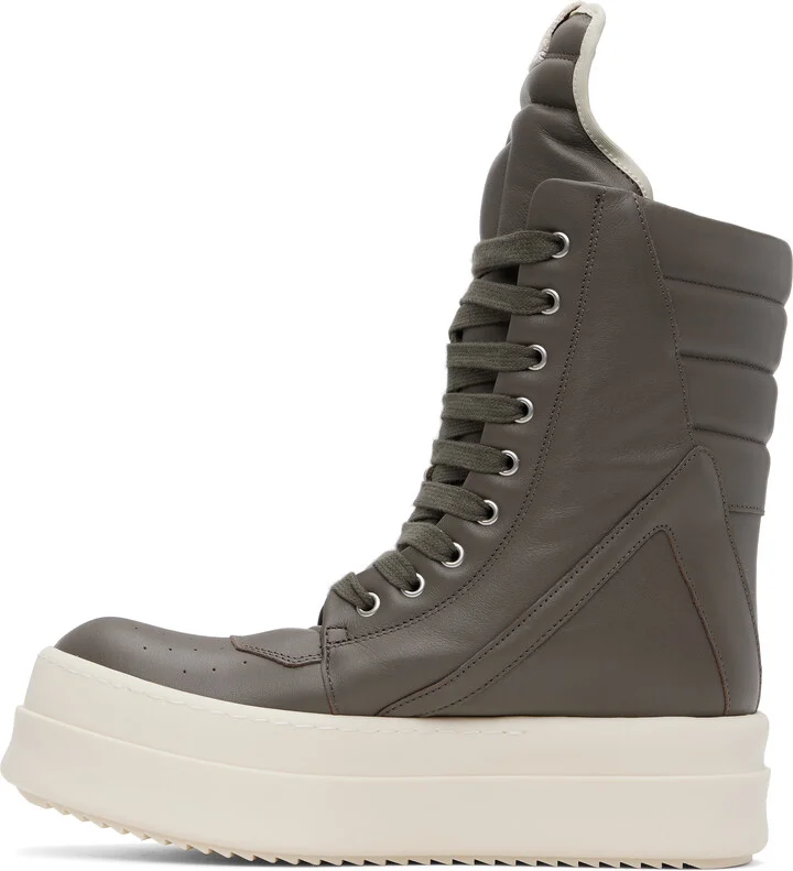 Rick Owens Gray Hollywood Mega Geobasket Sneakers - Image 3