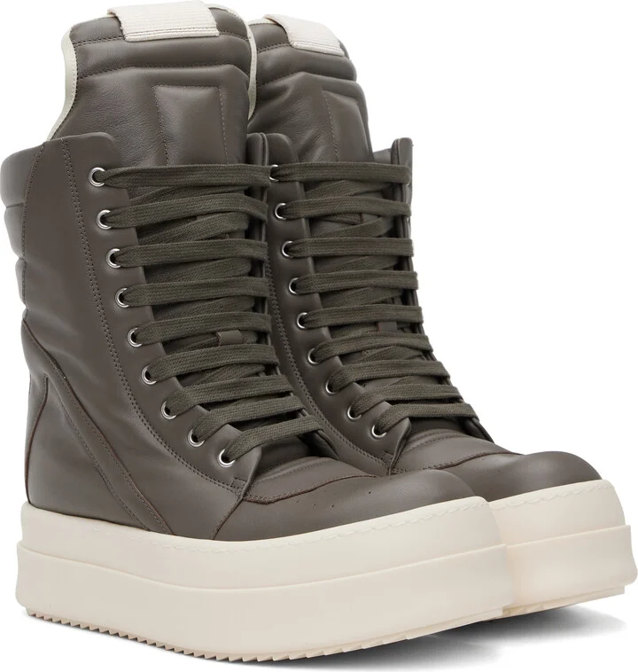Rick Owens Gray Hollywood Mega Geobasket Sneakers - Image 4