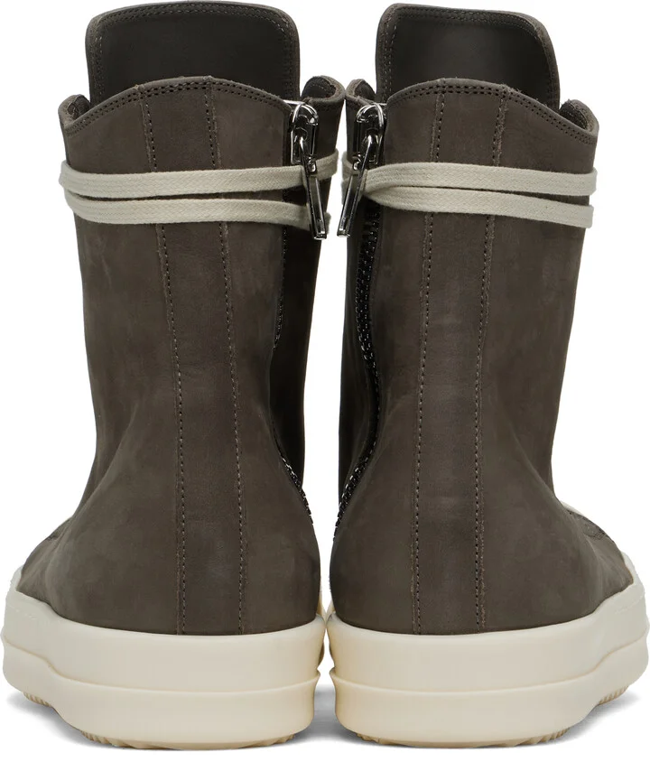 Rick Owens Gray Hollywood Nubuck Sneakers - Image 2
