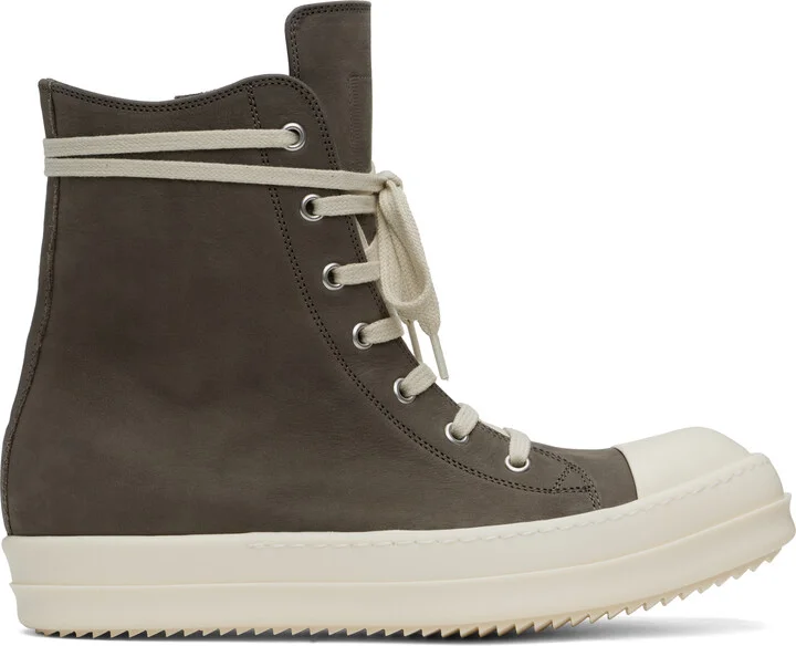 Rick Owens Gray Hollywood Nubuck Sneakers