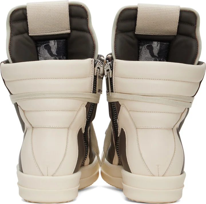 Rick Owens Gray & Off-White Hollywood Geobasket Sneakers - Image 2