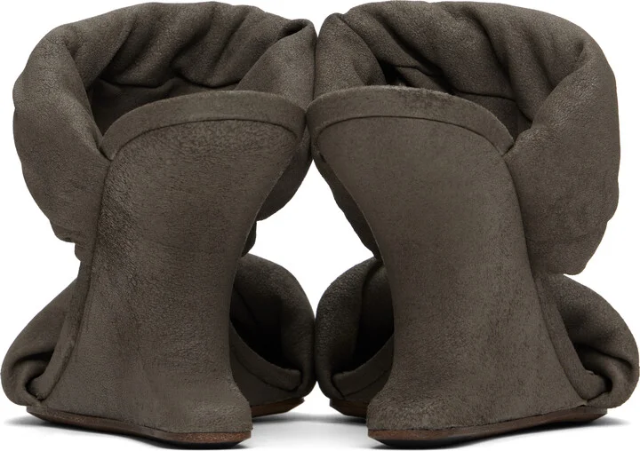 Rick Owens Gray Porterville Cantilever 8 Twisted Heeled Sandals - Image 2