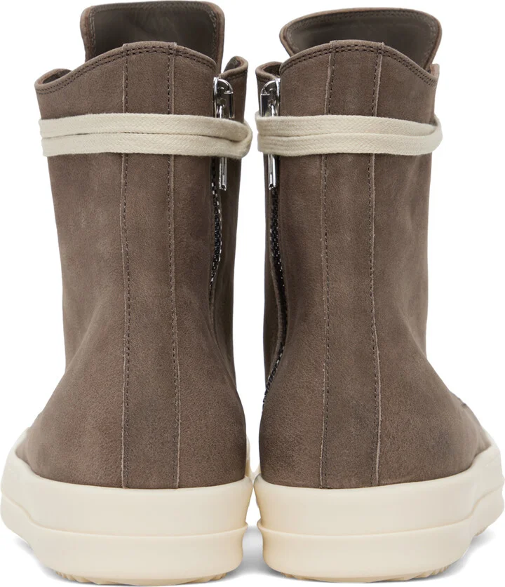 Rick Owens Gray Waxy Nubuck Sneakers - Image 2