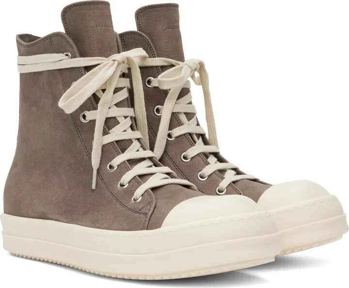 Rick Owens Gray Waxy Nubuck Sneakers - Image 4