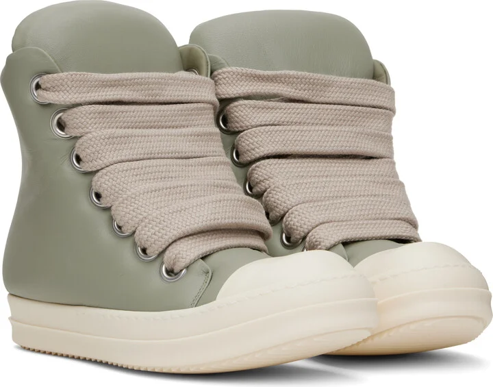 Rick Owens Green Hollywood Jumbolace Sneakers - Image 4