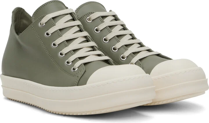 Rick Owens Green Hollywood Low Sneakers - Image 4