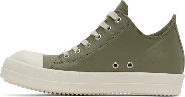 Rick Owens Green Hollywood Low Sneakers - Image 3