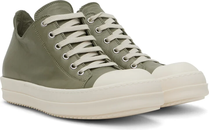 Rick Owens Green Hollywood Low Sneakers - Image 4