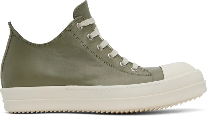 Rick Owens Green Hollywood Low Sneakers