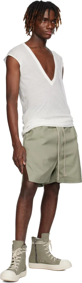Rick Owens Green Hollywood Nubuck Sneakers - Image 5