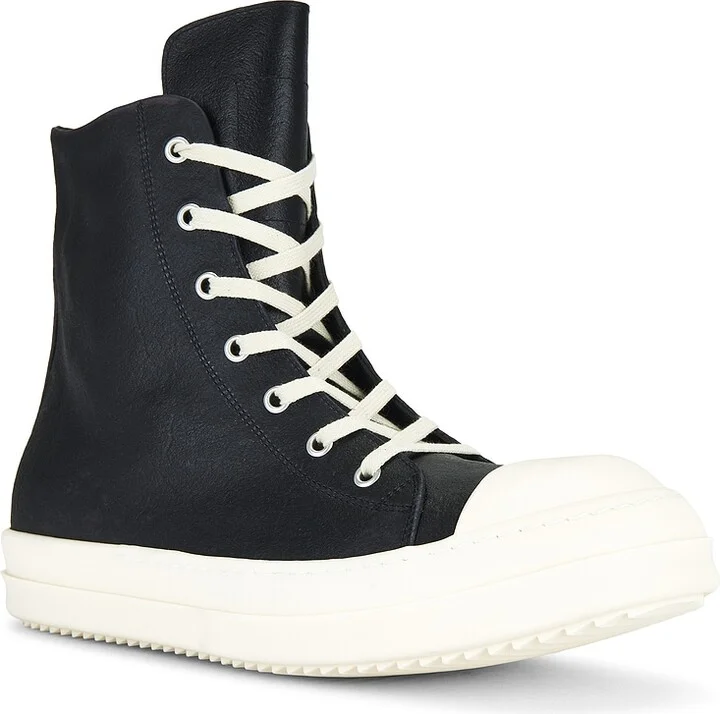 Rick Owens Hi Top Sneakers in Black - Image 2