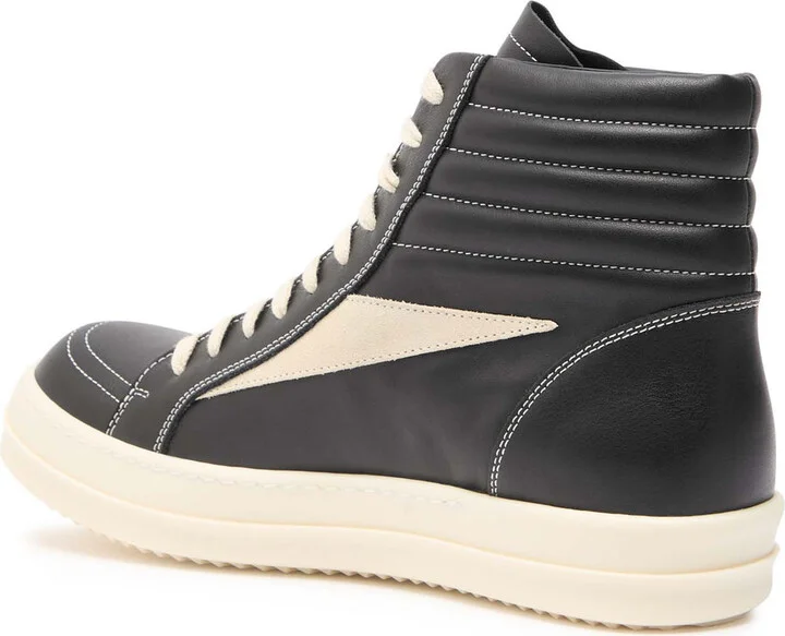 Rick Owens Hollywood Vintage Panelled Leather Hi-top Sneakers - Image 2