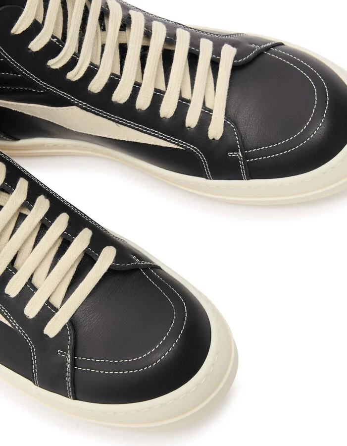 Rick Owens Hollywood Vintage Panelled Leather Hi-top Sneakers - Image 3