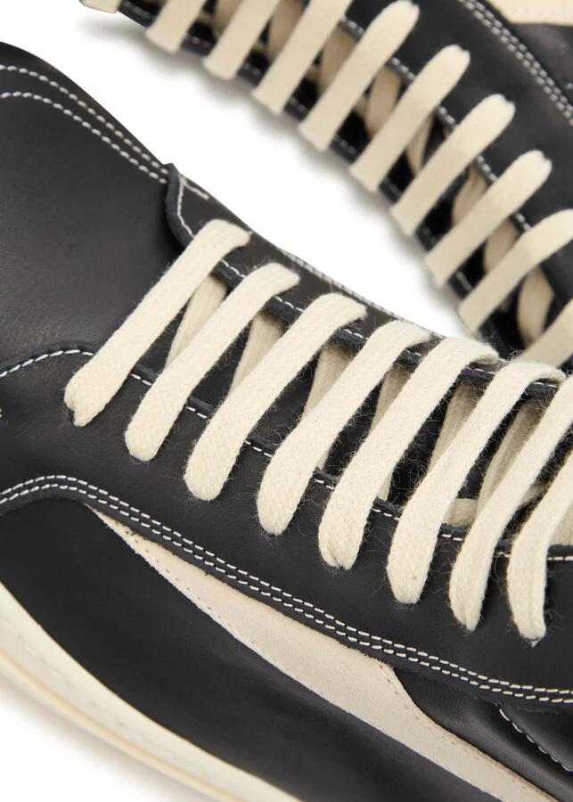 Rick Owens Hollywood Vintage Panelled Leather Hi-top Sneakers - Image 4
