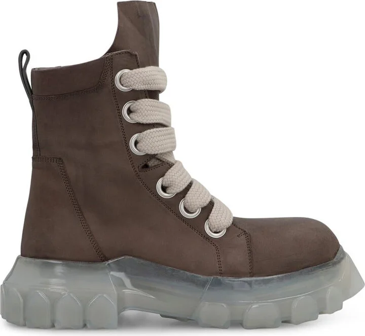 Rick Owens Jumbolace Leather Lace-Up Boots
