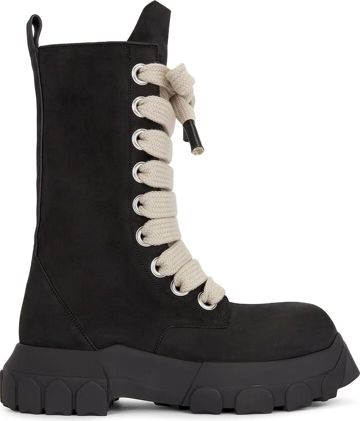 Rick Owens Jumbolaced Army Boots in Black