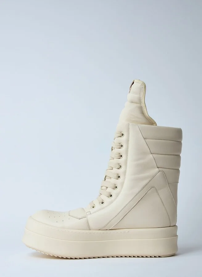 Rick Owens Jumbolaced Geobasket Sneakers - Man Sneakers White Eu - 43 - Image 4