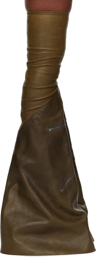 Rick Owens Khaki Cargoflares Tall Boots