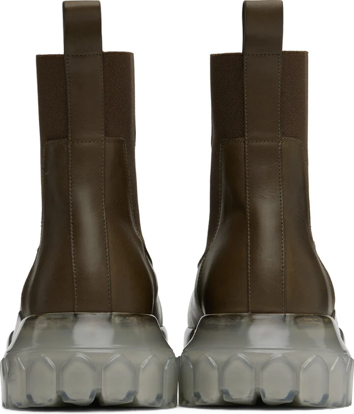 Rick Owens Khaki Porterville Beatle Bozo Tractor Chelsea Boots - Image 2