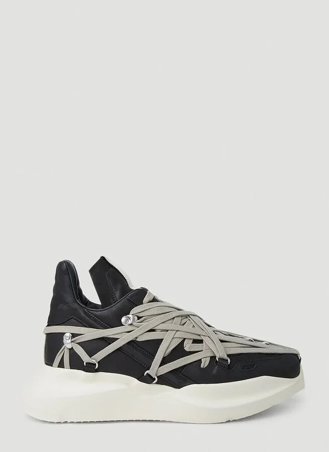 Rick Owens Lace-Up Mid-Top Sneakers